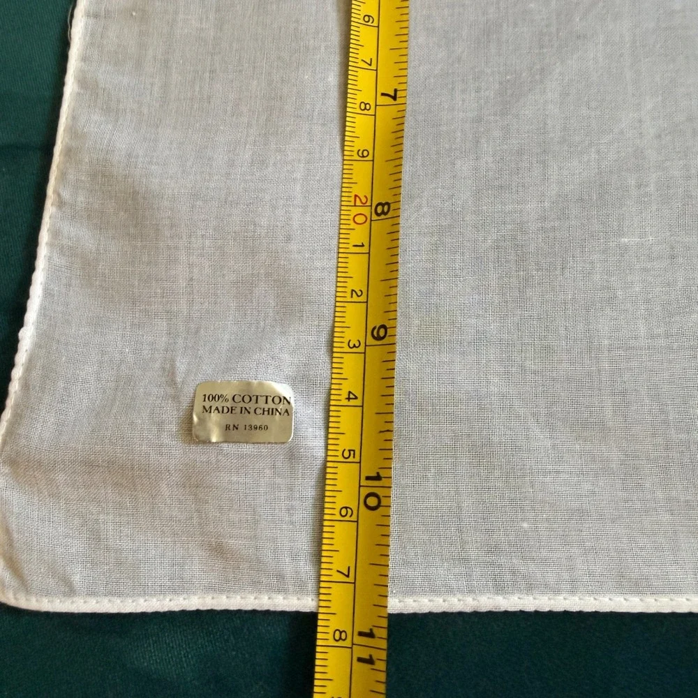 Vintage Handkerchief Lot 4 Floral Embroidered Lace Trim Cotton‎ White Blue Pink